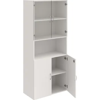 Policová skříň DZ 5 80 07 – Skříň policová dvéřová 185 × 80 cm - Bílá , Bílá , USN – Hobis