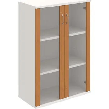 Policová skříň S 3 80 04 – Skříň policová dvéřová 115,2 × 80 cm - Olše , Bílá , USN – Hobis