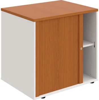 SPRZ 80 60 L P – Skříňka ke stolu, roletová, levá, š. 80 cm, léta podél - Třešeň , Bílá , Třešeň