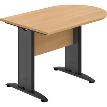 Jednací stůl CP 1200 1 – Stůl jednací oblouk 120 cm - Dub , Dub , Černý kov