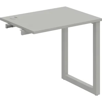 Psací stůl UE O 800 R – Stůl pracovní délky 80 cm, hl. 60 cm, k řetězení - Šedá , Šedý kov