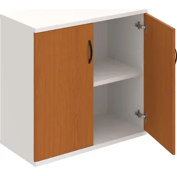 Policová skříň S 2 80 01 – Skříň policová dvéřová 76,8 × 80 cm - Třešeň , Bílá , UCO – černá