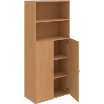 Policová skříň D 5 80 04 – Skříň policová dvéřová 185 × 80 cm - Buk , Buk , USN – Hobis