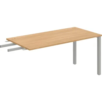 Psací stůl US 1600 RU – Stůl pracovní délky 160 cm, k řetězení - Dub , Šedý kov