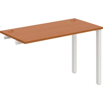 Psací stůl UE 1200 R – Stůl pracovní délky 120 cm, hl. 60 cm, k řetězení - Třešeň , Bílý kov