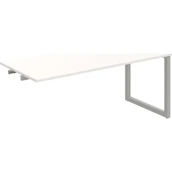 Psací stůl UJ O 1800 R – Stůl jednací rovný délky 180 cm, k řetězení - Bílá , Šedý kov