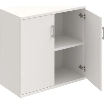 Policová skříň S 2 80 01 – Skříň policová dvéřová 76,8 × 80 cm - Bílá , Bílá , USH – hranatá