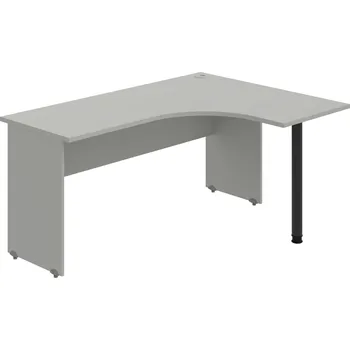 Psací stůl GE 60 L – Stůl ergo levý 160 × 120 cm - Šedá , Šedá , Černý kov
