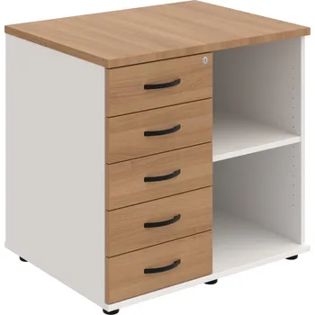 SPKZ 3 80 60 L P – Skříňka ke stolu, levá, s centrálním zamykáním - Višeň , Bílá , UCO – černá