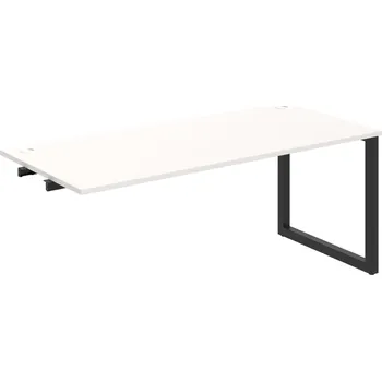 Psací stůl US O 1800 R – Stůl pracovní délky 180 cm, k řetězení - Bílá , Černý kov