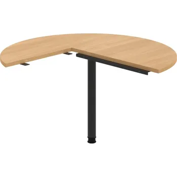 Psací stůl CP 22 P P – Stůl jednací, pravý, léta podél ø 120 cm - Dub , Černý kov