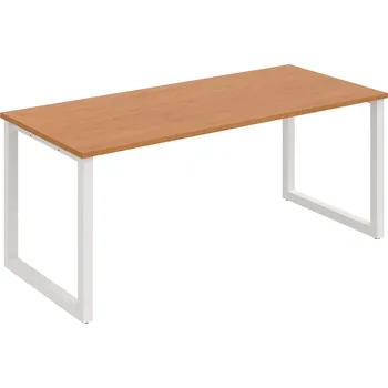 Psací stůl UJ O 1800 – Stůl jednací rovný délky 180 cm - Olše , Bílý kov