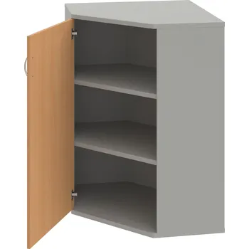 Policová skříň SRV 3 01 L – Skříň vnitřní roh levá 115,2 cm - Buk , Šedá , USN – Hobis