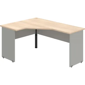 Psací stůl GEV 60 P – Stůl ergo pravý 160 × 120 cm - Akát , Šedá , Černý kov