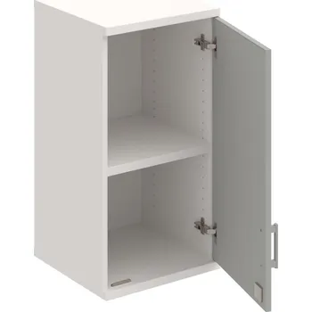 Policová skříň SZ 2 40 01 P H – Skříň policová dvéřová 76,8 × 40 cm - Šedá , Bílá , USH – hranatá