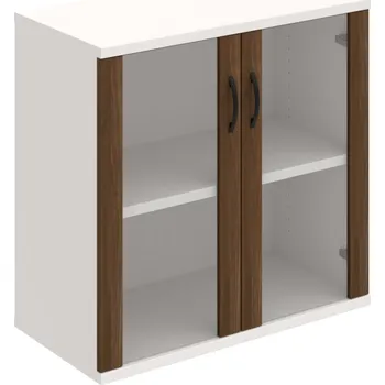 Policová skříň S 2 80 02 – Skříň policová dvéřová 76,8 × 80 cm - Ořech , Bílá , UCO – černá