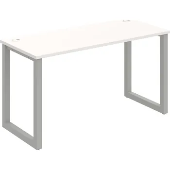 Psací stůl UE O 1400 – Stůl pracovní délky 140 cm, hl. 60 cm - Bílá , Šedý kov