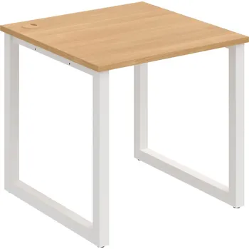 Psací stůl US O 800 – Stůl pracovní délky 80 cm - Dub , Bílý kov