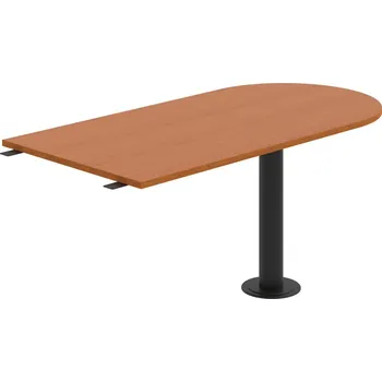 Jednací stůl CP 1600 3 – Stůl jednací délky 160 cm ukončený obloukem - Třešeň , Černý kov