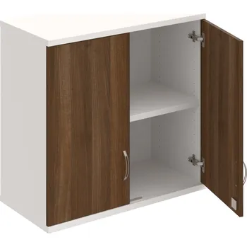 Policová skříň SZ 2 80 01 H – Skříň policová dvéřová 76,8 × 80 cm - Ořech , Bílá , USN – Hobis