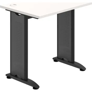 Psací stůl FE 800 – Stůl pracovní rovný 80 cm, hl. 60 cm - Bílá , Černý kov