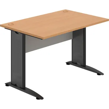 Psací stůl CS 1200 – Stůl pracovní rovný 120 cm - Buk , Šedá , Černý kov