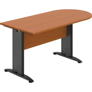 Jednací stůl CP 1600 1 – Stůl jednací oblouk 160 cm - Třešeň , Třešeň , Černý kov