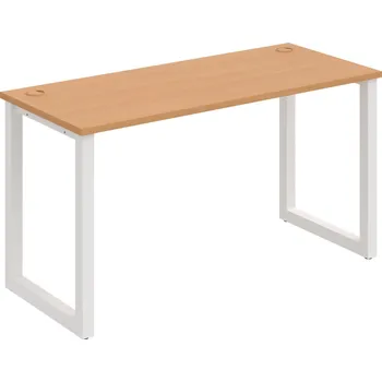 Psací stůl UE O 1400 – Stůl pracovní délky 140 cm, hl. 60 cm - Buk , Bílý kov