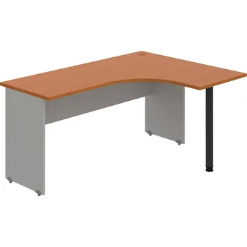 Psací stůl GE 60 L – Stůl ergo levý 160 × 120 cm - Třešeň , Šedá , Černý kov
