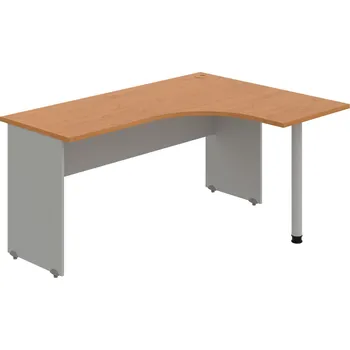 Psací stůl GE 60 L – Stůl ergo levý 160 × 120 cm - Olše , Šedá , Šedý kov