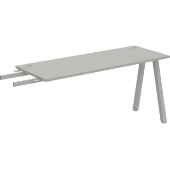 Psací stůl UE A 1600 RU – Stůl pracovní délky 160 cm, hl. 60 cm, k řetězení - Šedá , Šedý kov