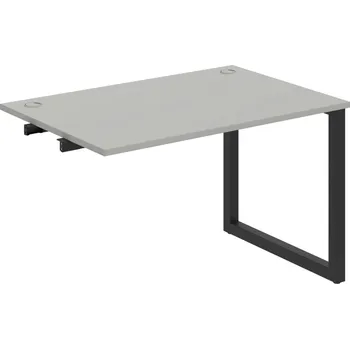 Psací stůl US O 1200 R – Stůl pracovní délky 120 cm, k řetězení - Šedá , Černý kov