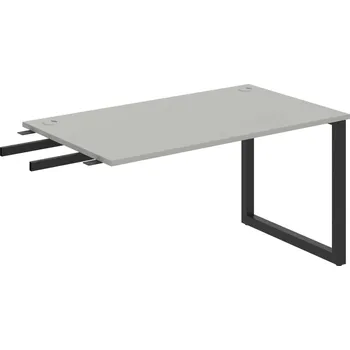 Psací stůl US O 1400 RU – Stůl pracovní délky 140 cm, k řetězení - Šedá , Černý kov