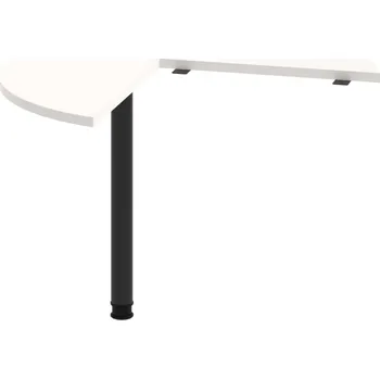 Jednací stůl FP 21 L – Stůl jednací levý ø 100 cm - Bílá , Černý kov