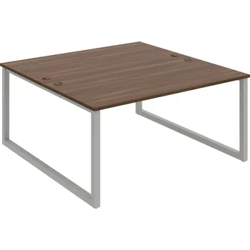 Psací stůl USD O 1600 – Stůl pracovní 160 × 160 cm - Ořech , Šedý kov