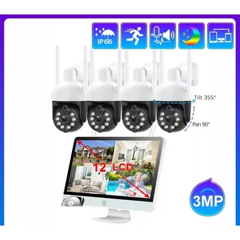 IP kamera SADA OTOČNÝCH KAMER S AUTOTRACKINGEM LCD NVR