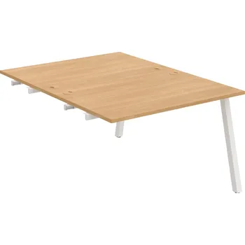 Psací stůl USD A 1200 R – Stůl pracovní 120 × 160 cm, k řetězení - Dub , Bílý kov