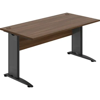 Psací stůl CS 1600 – Stůl pracovní rovný 160 cm - Ořech , Ořech , Černý kov