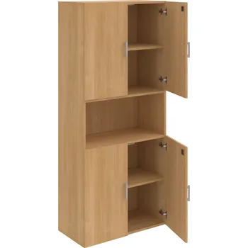 Policová skříň DZ 5 80 05 – Skříň policová dvéřová 185 × 80 cm - Dub , Dub , USH – hranatá