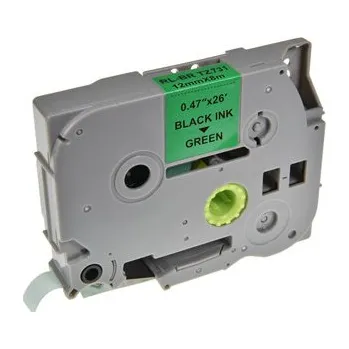 Pásek do tiskárny G&G kompatibilní páska do tiskárny štítků, pro Brother, TZE-731, černý tisk zelený podklad, laminovaná, 8m, 12mm RL-BR-TZ731P-BK