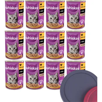 Krmivo pro kočku WHISKAS Adult kuře 12x400g + víko plechovky ZDARMA
