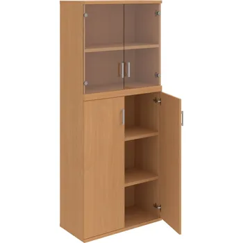 Policová skříň S 5 80 11 – Skříň policová dvéřová 192 × 80 cm - Buk , Buk , USH – hranatá