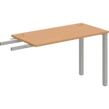Psací stůl UE 1200 RU – Stůl pracovní délky 120 cm, hl. 60 cm, k řetězení - Buk , Šedý kov