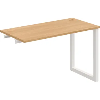 Psací stůl UE O 1200 R – Stůl pracovní délky 120 cm, hl. 60 cm, k řetězení - Dub , Bílý kov