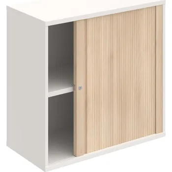 Policová skříň SZ 2 80 03 P – Skříň policová roletová pravá 76.8 × 80 cm - Bílá , Akát