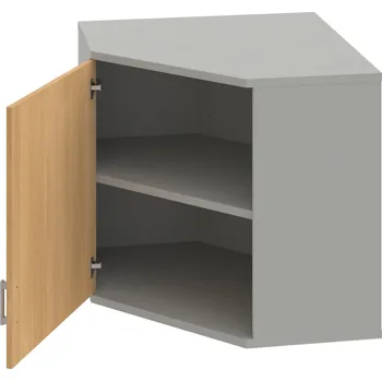 Policová skříň SRV 2 01 L H – Skříň vnitřní roh levá 76,8 cm - Dub , Šedá , USH – hranatá