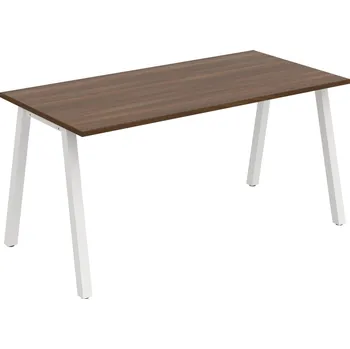 Psací stůl UJ A 1600 – Stůl jednací rovný délky 160 cm - Ořech , Bílý kov