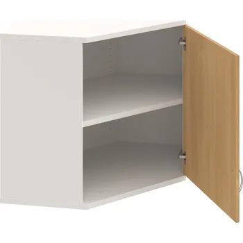 Policová skříň SRV 2 01 P H – Skříň vnitřní roh pravá 76,8 cm - Dub , Bílá , USN – Hobis