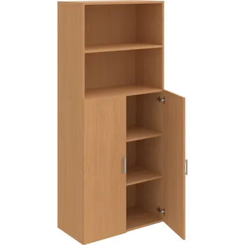 Policová skříň D 5 80 04 – Skříň policová dvéřová 185 × 80 cm - Buk , Buk , USH – hranatá