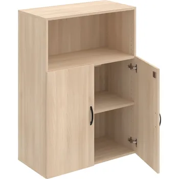 Policová skříň DZ 3 80 02 – Skříň policová dvéřová 111 × 80 cm - Akát , Akát , UCO – černá